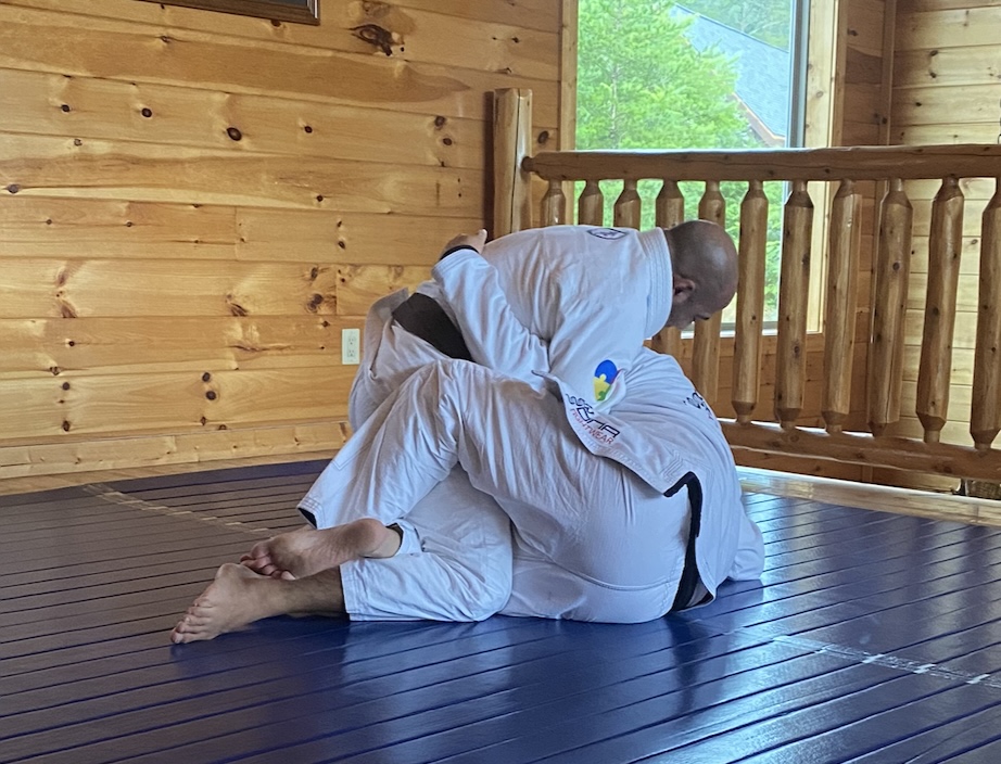Steve Frassetti — grappling control position, demonstrating ground capability